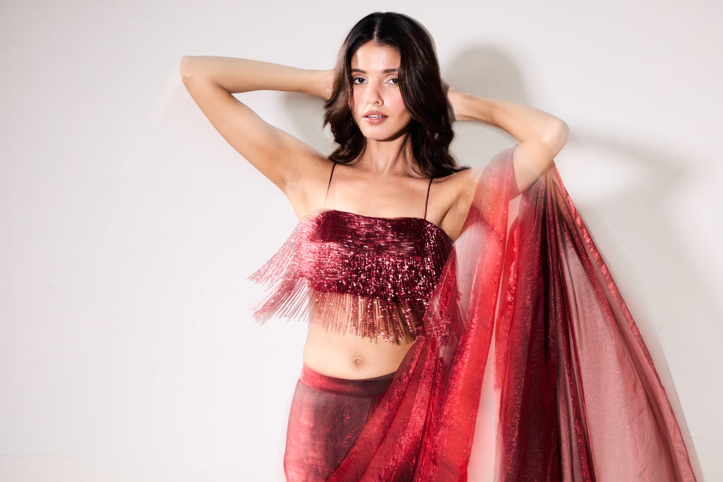 Sasha pre-draped saree