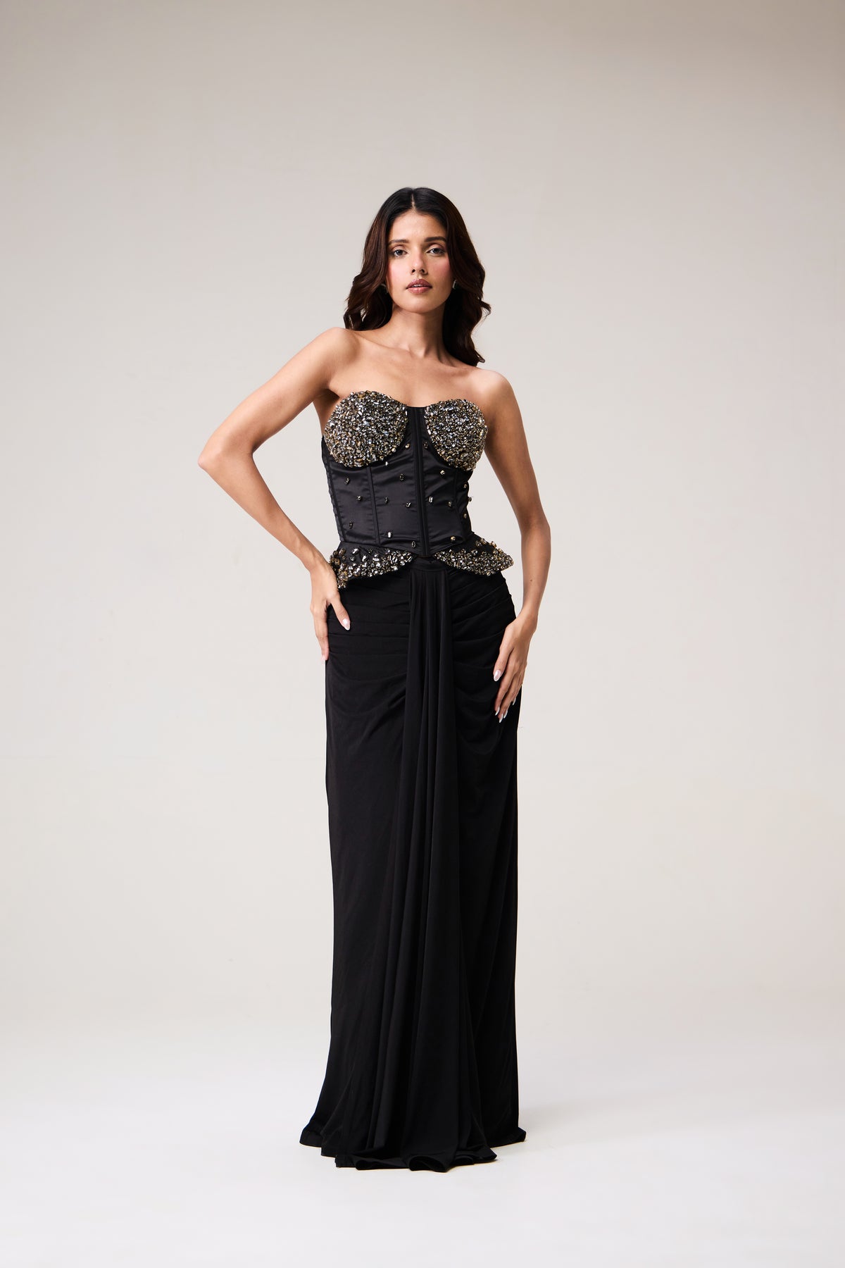 After midnight set with drape skirt