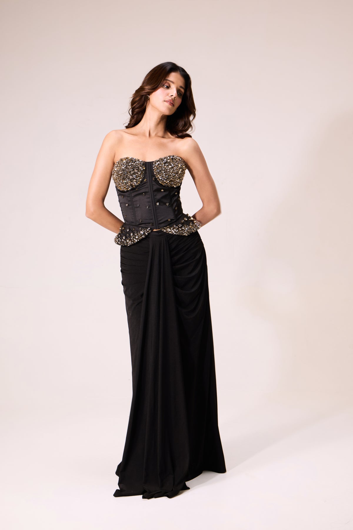 After midnight set with drape skirt